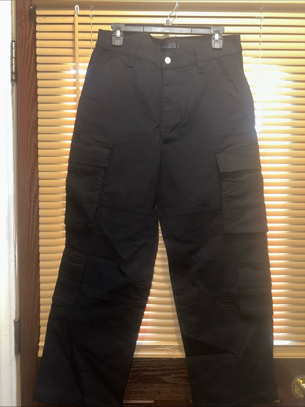 OAK + FORT Black Wide-Leg Cargo Pants